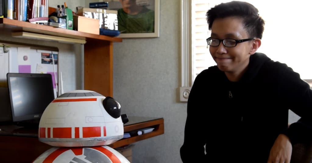 17-year-old Angelo Casimiro creates a life-size, fully functional BB-8.