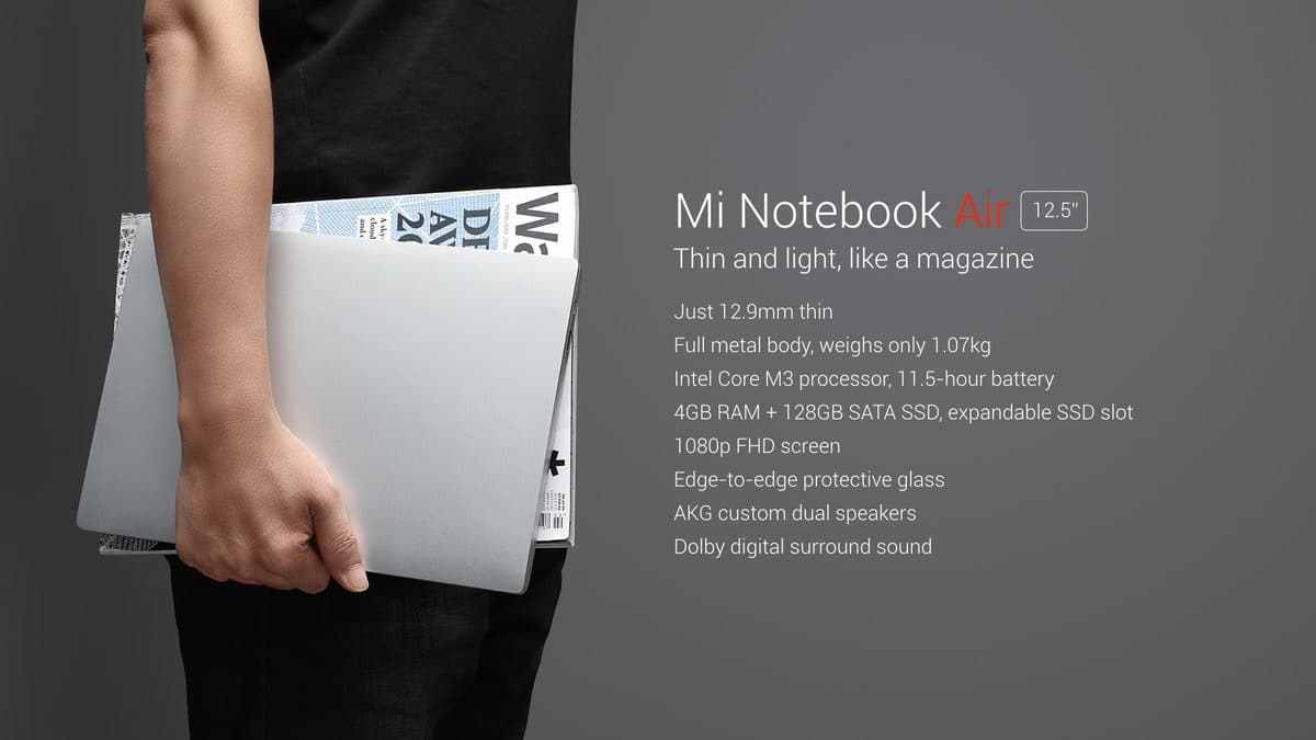 Specs of the Mi Notebook Air's 12.5-inch variant
