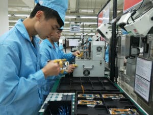 Phone assembly at the OPPO factory in Shenzen, China. 