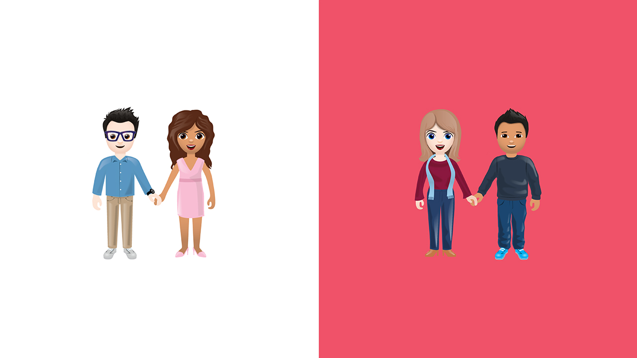 Tinder petitions for an interracial couple emoji image