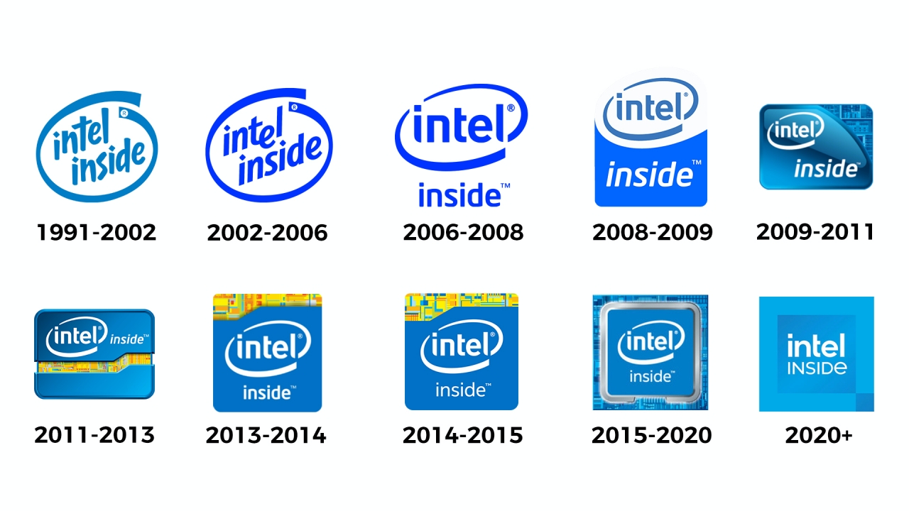 Заменить интел. Логотип Интел. Эволюция логотипов Intel. Логотип Intel inside. Самый первый логотип Интел.