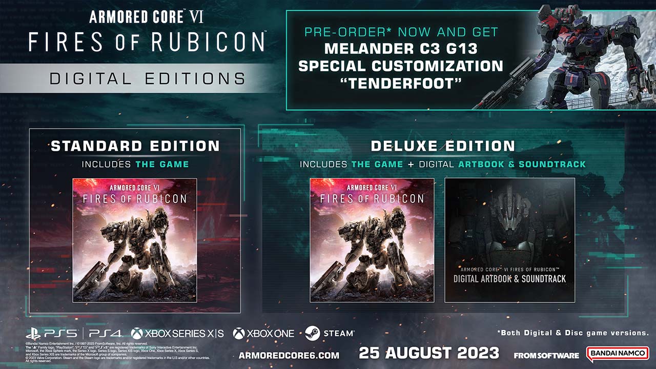 Preorders of Armored Core VI come with all the mecha goodies